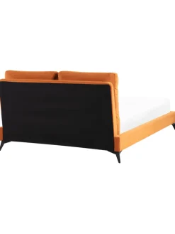 Beliani Betten & Matratzen<Doppelbett MELLE in Orange/Schwarz - (W) 156 x (H) 95 x (L) 233 cm