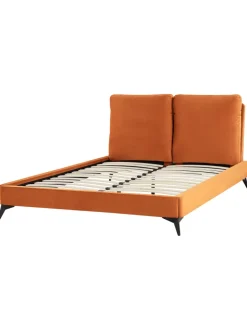 Beliani Betten & Matratzen<Doppelbett MELLE in Orange/Schwarz - (W) 156 x (H) 95 x (L) 233 cm