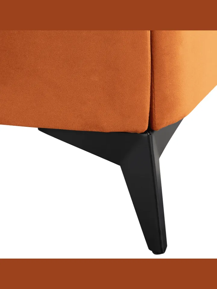 Beliani Betten & Matratzen<Doppelbett MELLE in Orange/Schwarz - (W) 156 x (H) 95 x (L) 233 cm