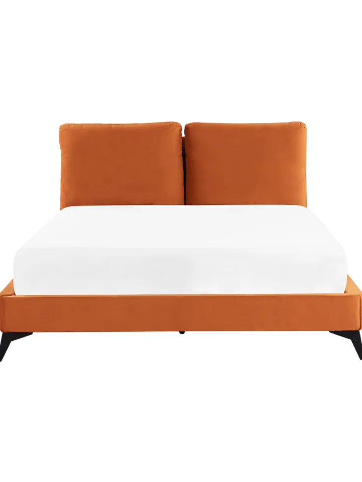 Beliani Betten & Matratzen<Doppelbett MELLE in Orange/Schwarz - (W) 176 x (H) 95 x (L) 233 cm
