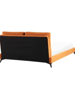 Beliani Betten & Matratzen<Doppelbett MELLE in Orange/Schwarz - (W) 176 x (H) 95 x (L) 233 cm