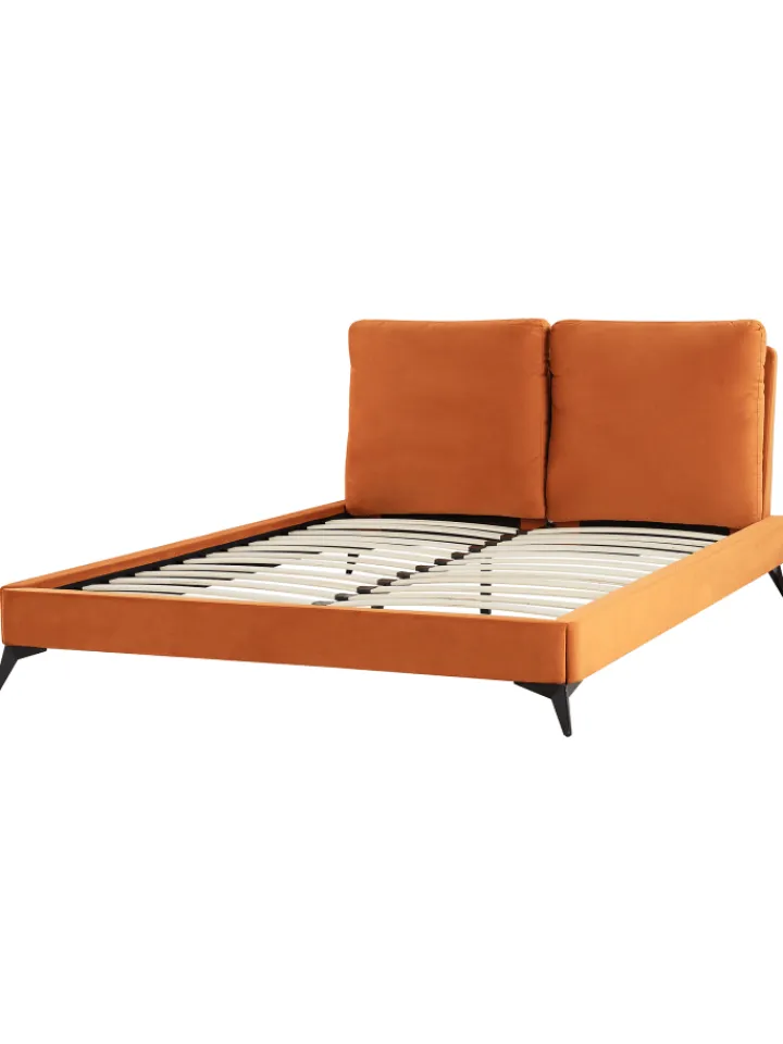 Beliani Betten & Matratzen<Doppelbett MELLE in Orange/Schwarz - (W) 176 x (H) 95 x (L) 233 cm