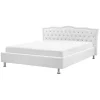 Beliani Betten & Matratzen<Doppelbett METZ in Weiß/Silber - (W) 185 x (H) 92 x (L) 214 cm