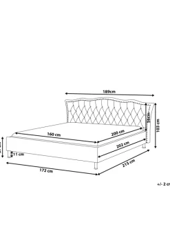 Beliani Betten & Matratzen<Doppelbett METZ in Weiß/Silber - (W) 185 x (H) 92 x (L) 214 cm