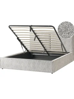 Beliani Betten & Matratzen<Doppelbett MOISSAC in Schwarz/Weiß - (W) 177 x (H) 108 x (L) 224 cm