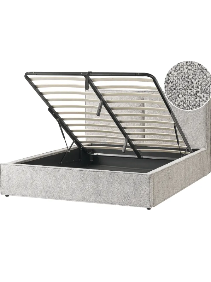 Beliani Betten & Matratzen<Doppelbett MOISSAC in Schwarz/Weiß - (W) 177 x (H) 108 x (L) 224 cm