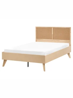 Beliani Betten & Matratzen<Doppelbett MONPAZIER in Braun - (W) 125 x (H) 99 x (L) 208 cm