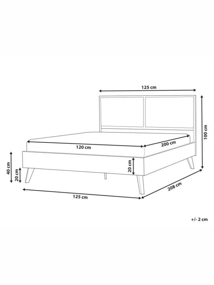 Beliani Betten & Matratzen<Doppelbett MONPAZIER in Braun - (W) 125 x (H) 99 x (L) 208 cm