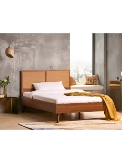 Beliani Betten & Matratzen<Doppelbett MONPAZIER in Braun - (W) 125 x (H) 99 x (L) 208 cm