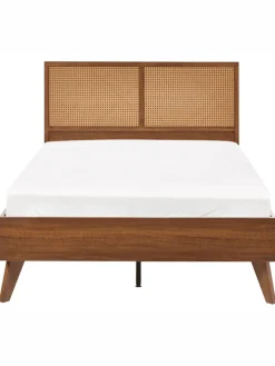 Beliani Betten & Matratzen<Doppelbett MONPAZIER in Braun - (W) 125 x (H) 99 x (L) 208 cm