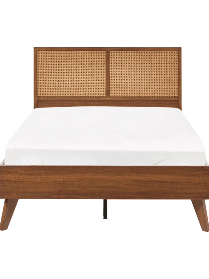 Beliani Betten & Matratzen<Doppelbett MONPAZIER in Braun - (W) 125 x (H) 99 x (L) 208 cm