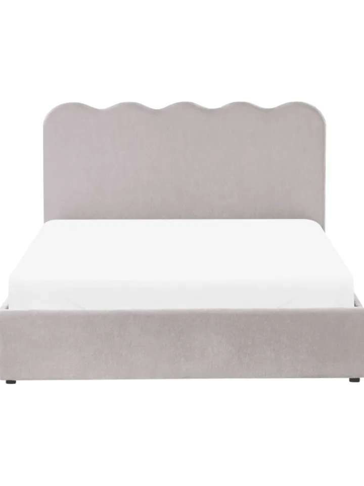 Beliani Betten & Matratzen<Doppelbett NANTERRE in Beige/Grau - (W) 147 x (H) 104 x (L) 215 cm