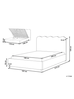 Beliani Betten & Matratzen<Doppelbett NANTERRE in Beige - (W) 187 x (H) 104 x (L) 215 cm