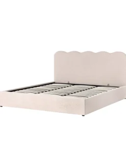 Beliani Betten & Matratzen<Doppelbett NANTERRE in Beige - (W) 187 x (H) 104 x (L) 215 cm