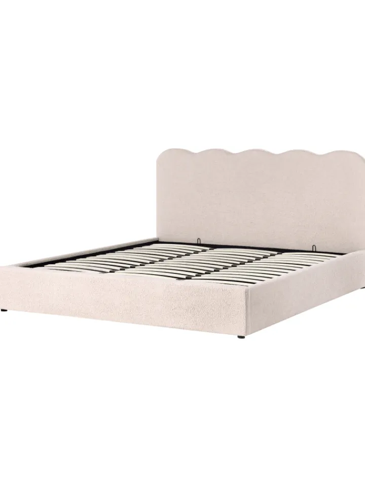 Beliani Betten & Matratzen<Doppelbett NANTERRE in Beige - (W) 187 x (H) 104 x (L) 215 cm