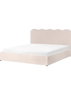 Beliani Betten & Matratzen<Doppelbett NANTERRE in Beige - (W) 187 x (H) 104 x (L) 215 cm