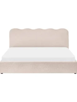 Beliani Betten & Matratzen<Doppelbett NANTERRE in Beige - (W) 187 x (H) 104 x (L) 215 cm