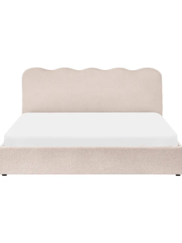Beliani Betten & Matratzen<Doppelbett NANTERRE in Beige - (W) 187 x (H) 104 x (L) 215 cm
