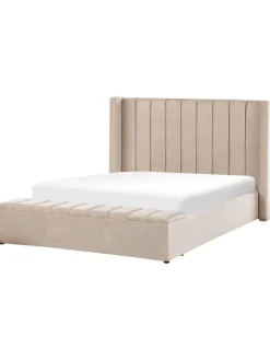 Beliani Betten & Matratzen<Doppelbett NOYERS in Beige - (W) 190 x (H) 132 x (L) 247 cm