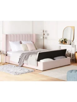 Beliani Betten & Matratzen<Doppelbett NOYERS in Rosa - (W) 210 x (H) 132 x (L) 247 cm