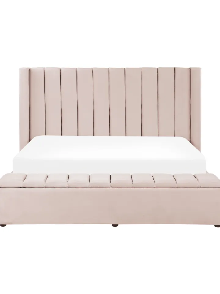 Beliani Betten & Matratzen<Doppelbett NOYERS in Rosa - (W) 210 x (H) 132 x (L) 247 cm