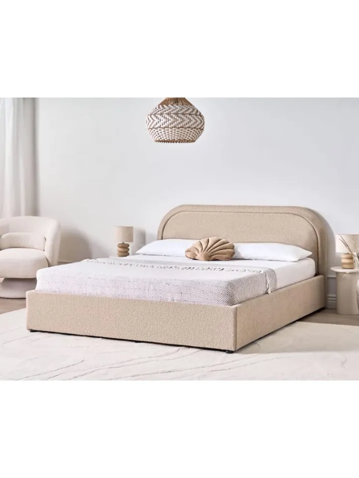 Beliani Betten & Matratzen<Doppelbett QUILLIEN in Beige - (W) 172 x (H) 91 x (L) 217 cm