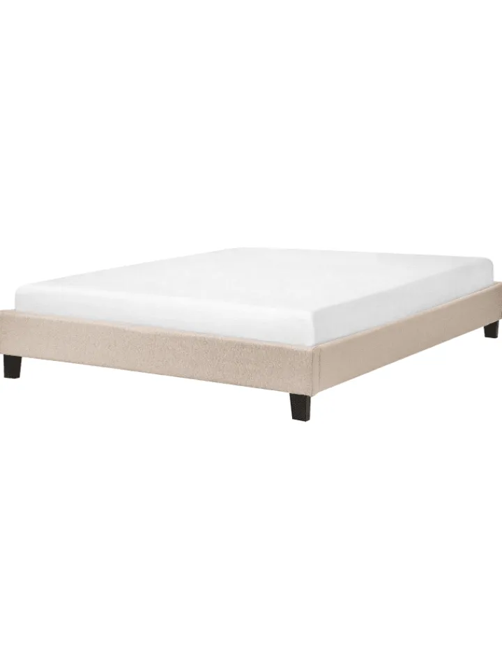 Beliani Betten & Matratzen<Doppelbett ROANNE in Beige/Braun - (W) 149 x (H) 29 x (L) 211 cm