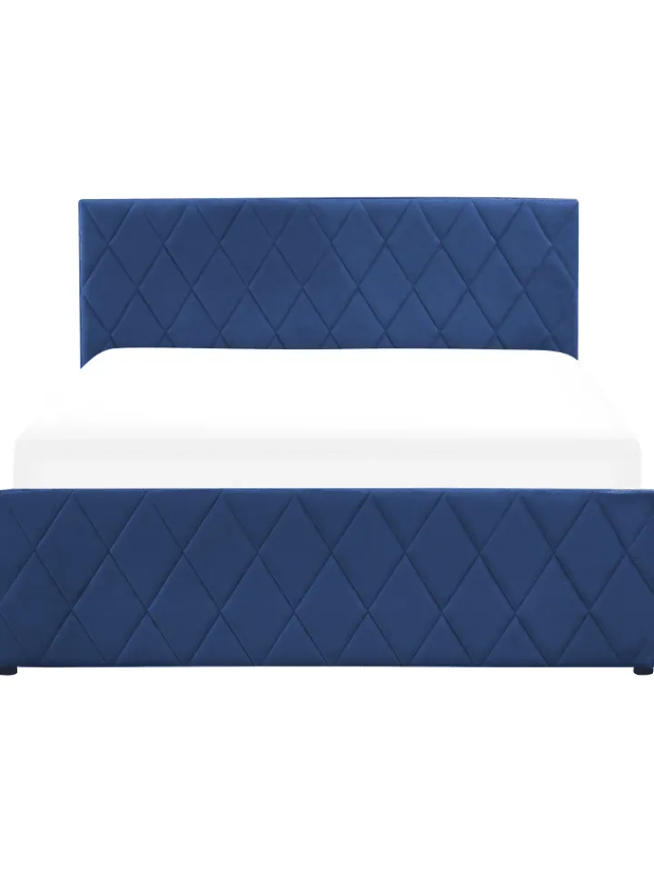 Beliani Betten & Matratzen<Doppelbett ROCHEFORT in Blau - (W) 150 x (H) 99 x (L) 214 cm