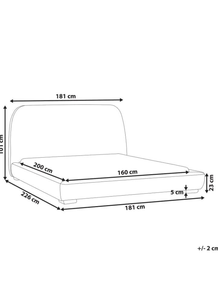 Beliani Betten & Matratzen<Doppelbett ROISEL in Beige/Schwarz - (W) 181 x (H) 101 x (L) 226 cm