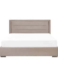 Beliani Betten & Matratzen<Doppelbett ROUEN in Beige - (W) 188 x (H) 111 x (L) 214 cm