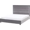 Beliani Betten & Matratzen<Doppelbett ROUEN in Grau/Schwarz - (W) 146 x (H) 112 x (L) 213 cm