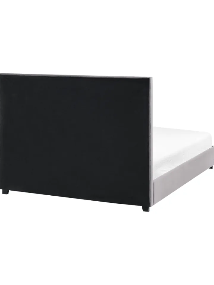 Beliani Betten & Matratzen<Doppelbett ROUEN in Grau/Schwarz - (W) 146 x (H) 112 x (L) 213 cm