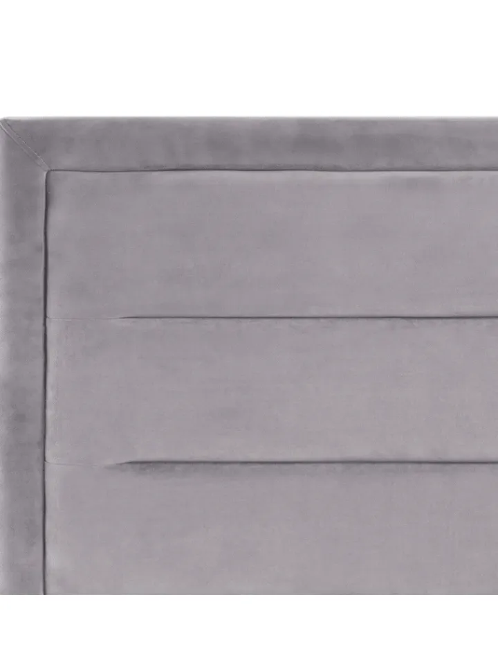 Beliani Betten & Matratzen<Doppelbett ROUEN in Grau/Schwarz - (W) 146 x (H) 112 x (L) 213 cm
