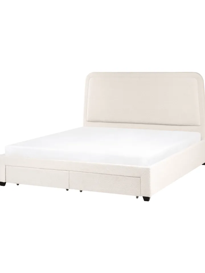Beliani Betten & Matratzen<Doppelbett SARDENT in Weiß/Schwarz - (W) 188 x (H) 126 x (L) 213 cm