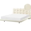 Beliani Betten & Matratzen<Doppelbett SOULISSE in Weiß/Schwarz - (W) 178 x (H) 93 x (L) 222 cm