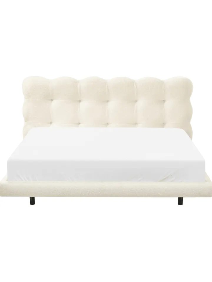 Beliani Betten & Matratzen<Doppelbett SOULISSE in Weiß/Schwarz - (W) 178 x (H) 93 x (L) 222 cm