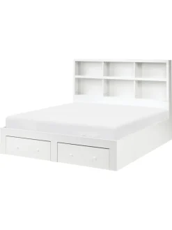 Beliani Betten & Matratzen<Doppelbett TARARE in Weiß - (W) 164 x (H) 125 x (L) 220 cm