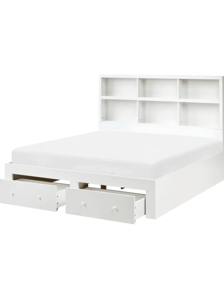 Beliani Betten & Matratzen<Doppelbett TARARE in Weiß - (W) 164 x (H) 125 x (L) 220 cm