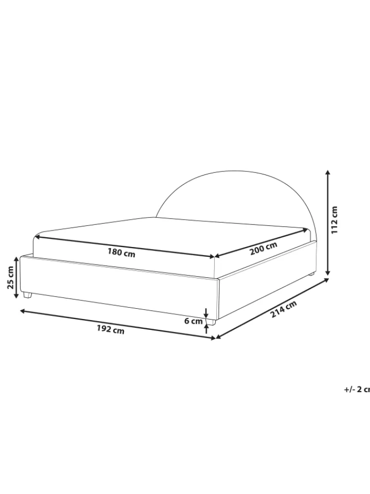 Beliani Betten & Matratzen<Doppelbett VAUCLUSE in Weiß - (W) 194 x (H) 112 x (L) 214 cm