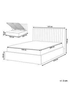 Beliani Betten & Matratzen<Doppelbett VION in Beige - (W) 157 x (H) 110 x (L) 216 cm