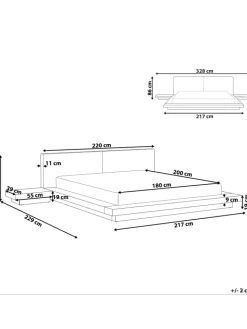 Beliani Betten & Matratzen<Doppelbett ZEN in Braun/Weiß - (W) 328 x (H) 86 x (L) 229 cm