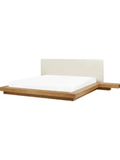 Beliani Betten & Matratzen<Doppelbett ZEN in Braun/Weiß - (W) 328 x (H) 86 x (L) 229 cm