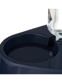 relaxdays Katzen<Doppelnapf mit Wasserspender in Blau
