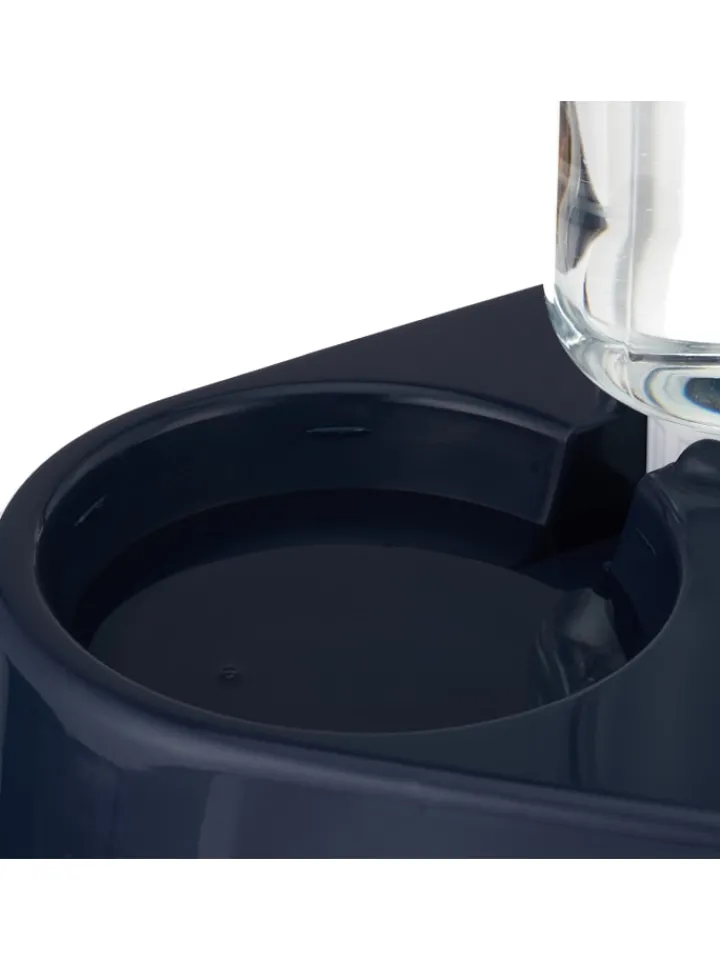 relaxdays Katzen<Doppelnapf mit Wasserspender in Blau