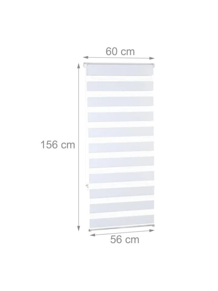 relaxdays Gardinen, Jalousien & Rollos<Doppelrollo Klemmfix in Weiß - (B)56 x (H)156 cm