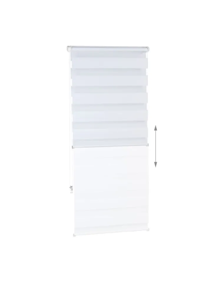 relaxdays Gardinen, Jalousien & Rollos<Doppelrollo Klemmfix in Weiß - (B)56 x (H)156 cm