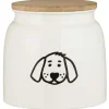 IB Laursen Hunde<Dose für HUNDEFUTTER mit Holzdeckel Weiß 2,2 Liter