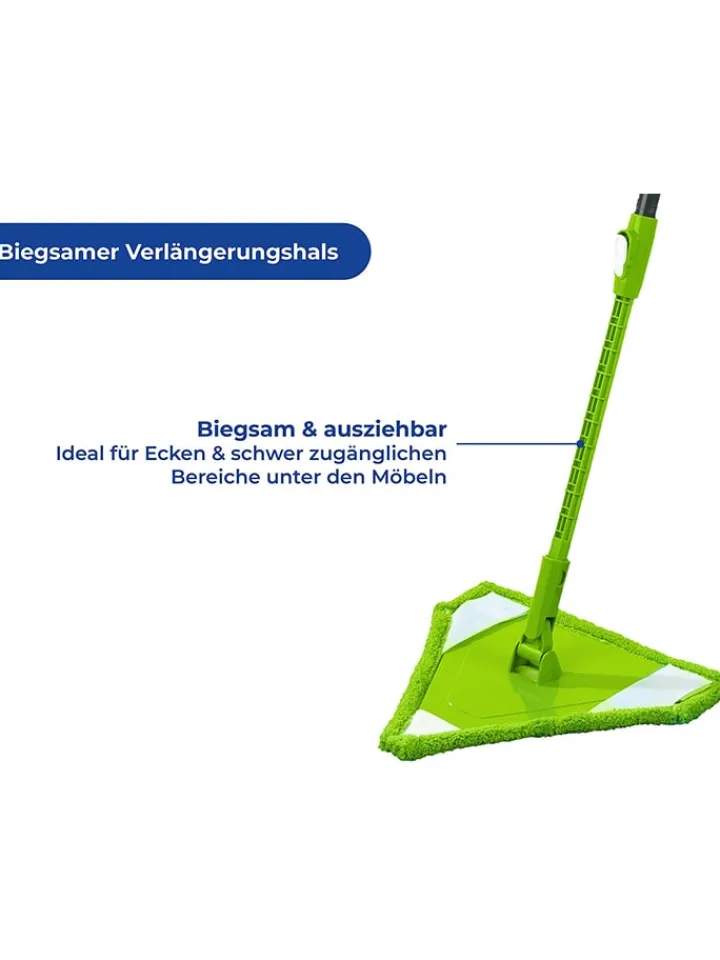 Wenko Putz- & Waschutensilien<Dreiecksmopp in Grün - (B)31 x (H)160 x (T)27 cm