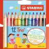 STABILO Büro- & Schulbedarf<Dreikant-Buntstifte " Trio dick kurz" - 12 Stück