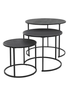 WellHome Tische<Dreisatztisch in Schwarz